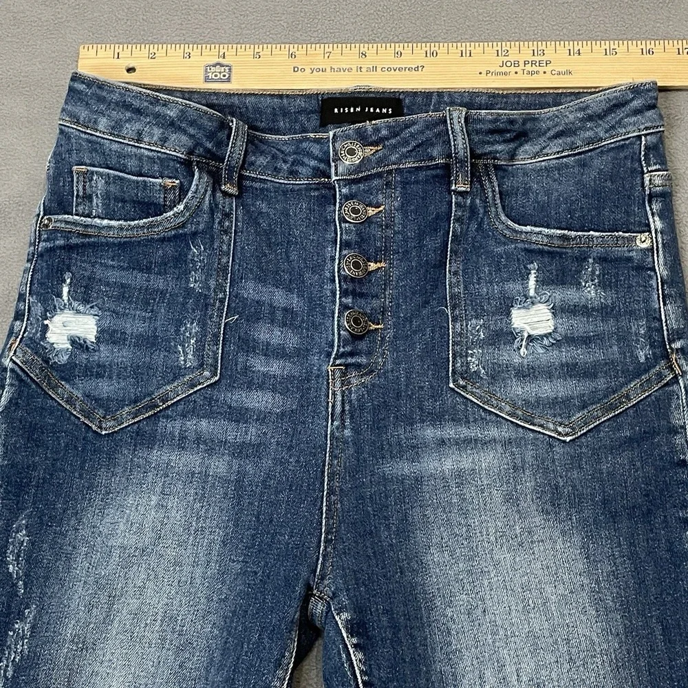 Risen Distressed Women's Jeans Size‎ 13/31 Rdp1412 Button Fly 32x31
